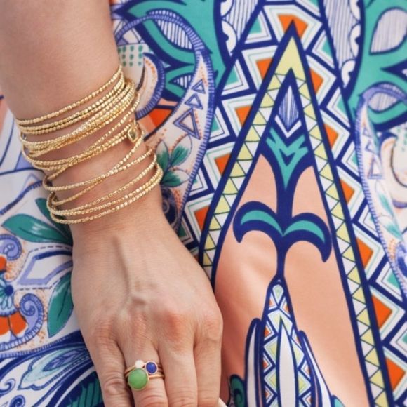 stella & dot ~ gold bardot spiral bangle bracelet - Picture 7 of 9